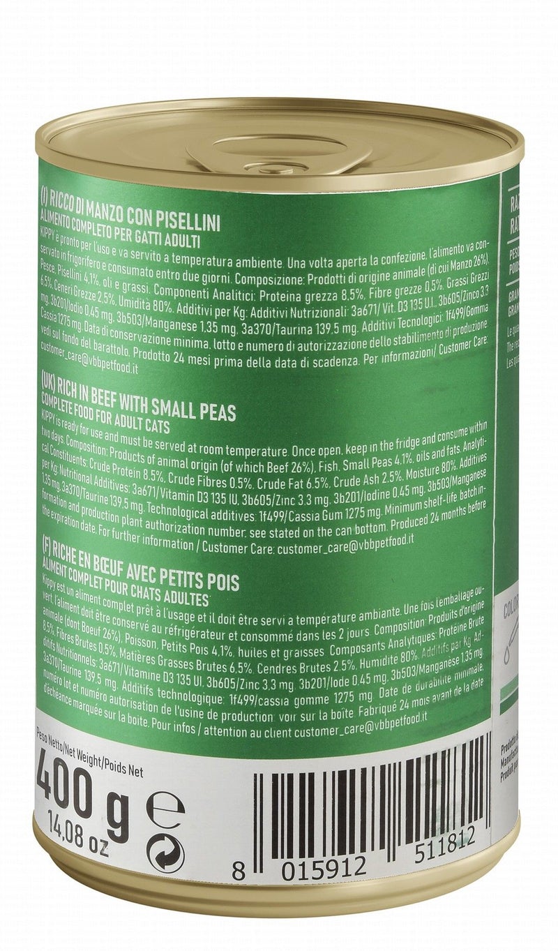 Kippy Pate Cat Food with Beef and Peas for Adult Cats - 400 gr - Image 3
