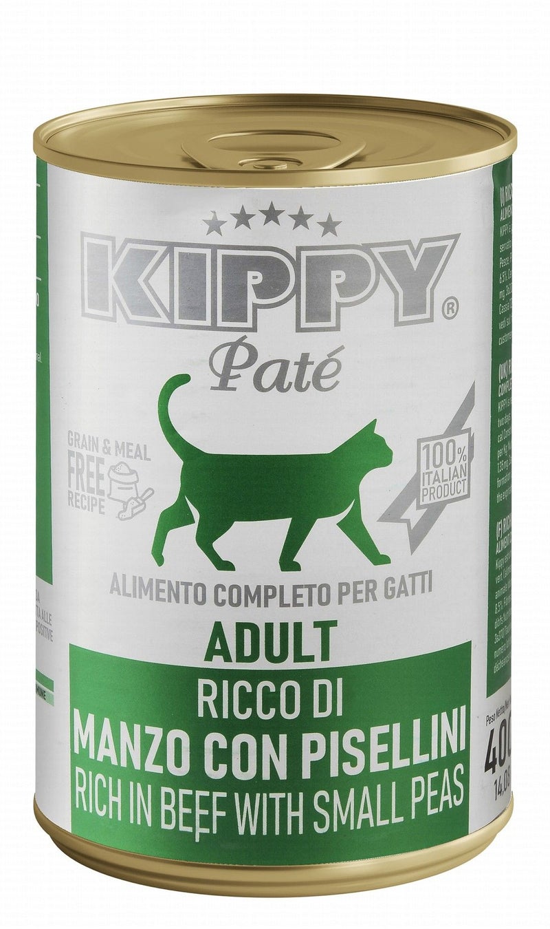 Kippy Pate Cat Food with Beef and Peas for Adult Cats - 400 gr - Image 1