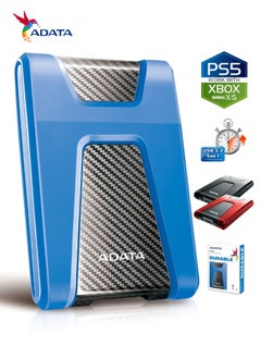 ADATA HD650 DURABLE 1TB External HDD | Anti-Shock Hard Drive | Compatible with PS5 XBOX | Blue  - Image 1
