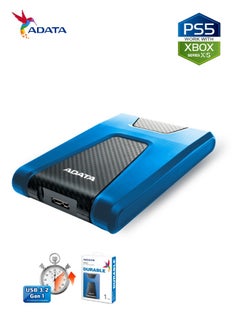 ADATA HD650 DURABLE 1TB External HDD | Anti-Shock Hard Drive | Compatible with PS5 XBOX | Blue  - Image 3