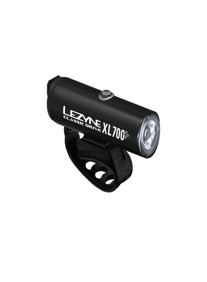 LEZYNE Classic Drive XL 700+ Bicycle USB-C Rechargeable IPX7 White LED Front Light w/Multiple Solid & Flash Modes | Integrated Versatile Strap Mount Compatible with Handlebars, 700 Lumens, Satin Black - Image 5