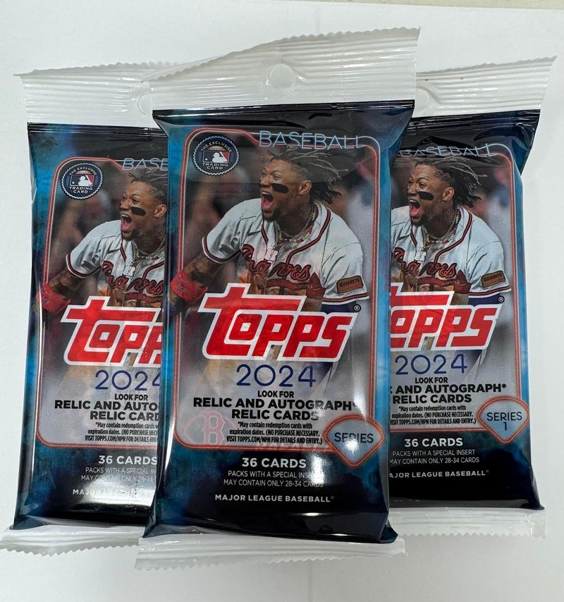 Topps 2024 TOPPS Baseball Series 1 Fat Packs - Contains 3 Fat Packs - Image 1