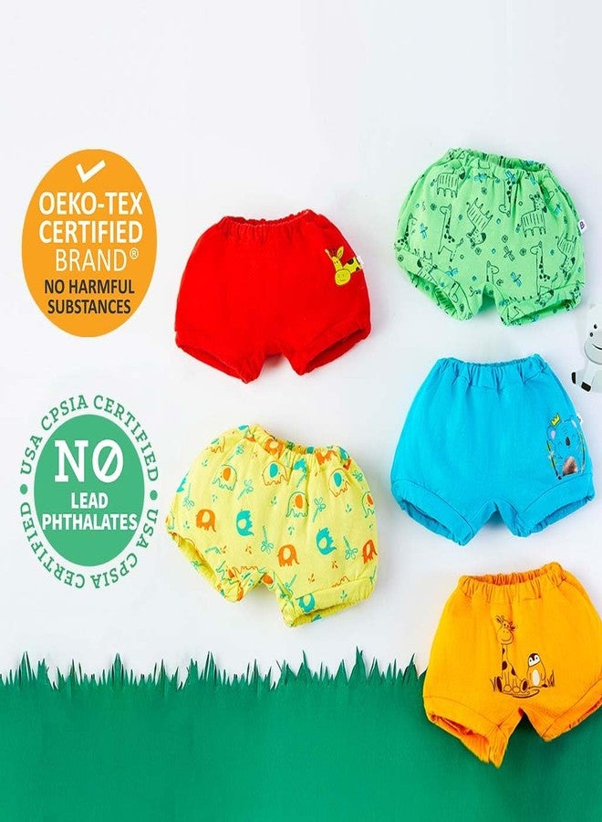 superbottoms Basic™ Bloomer | Unisex, 100% Pure Cotton Innerwear | Breathable & Soft Underwear | Baby Bloomers for 3y - 4y | Comfortable & Durable | Assorted | Pack of 5 - Image 2
