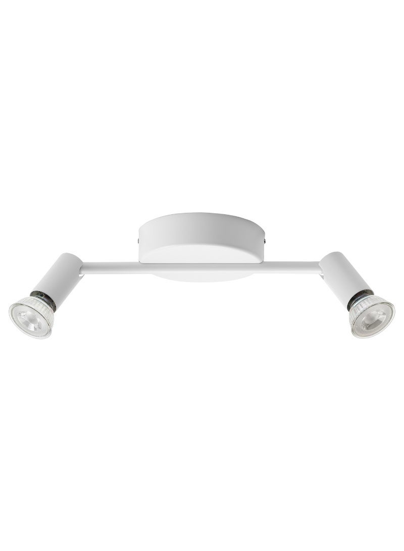 Ceiling spotlight with 2 spots, white