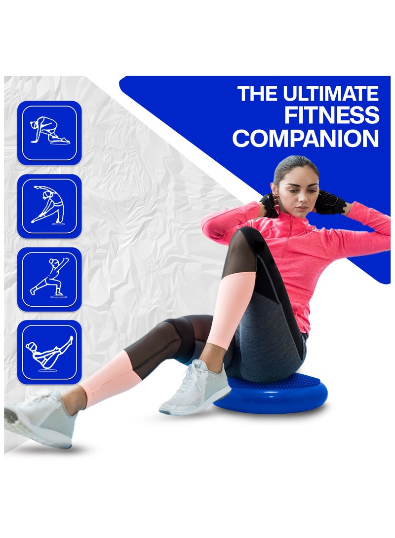 Allure Sphere Sphere Wobble Cushion - Non Slip Inflatable Balance Disc Anti-Burst Wiggle Seat - Balance Cushion With Pump For Physio, Flexible Seating - Improve Posture & Fitness - Adults & Children - Image 3
