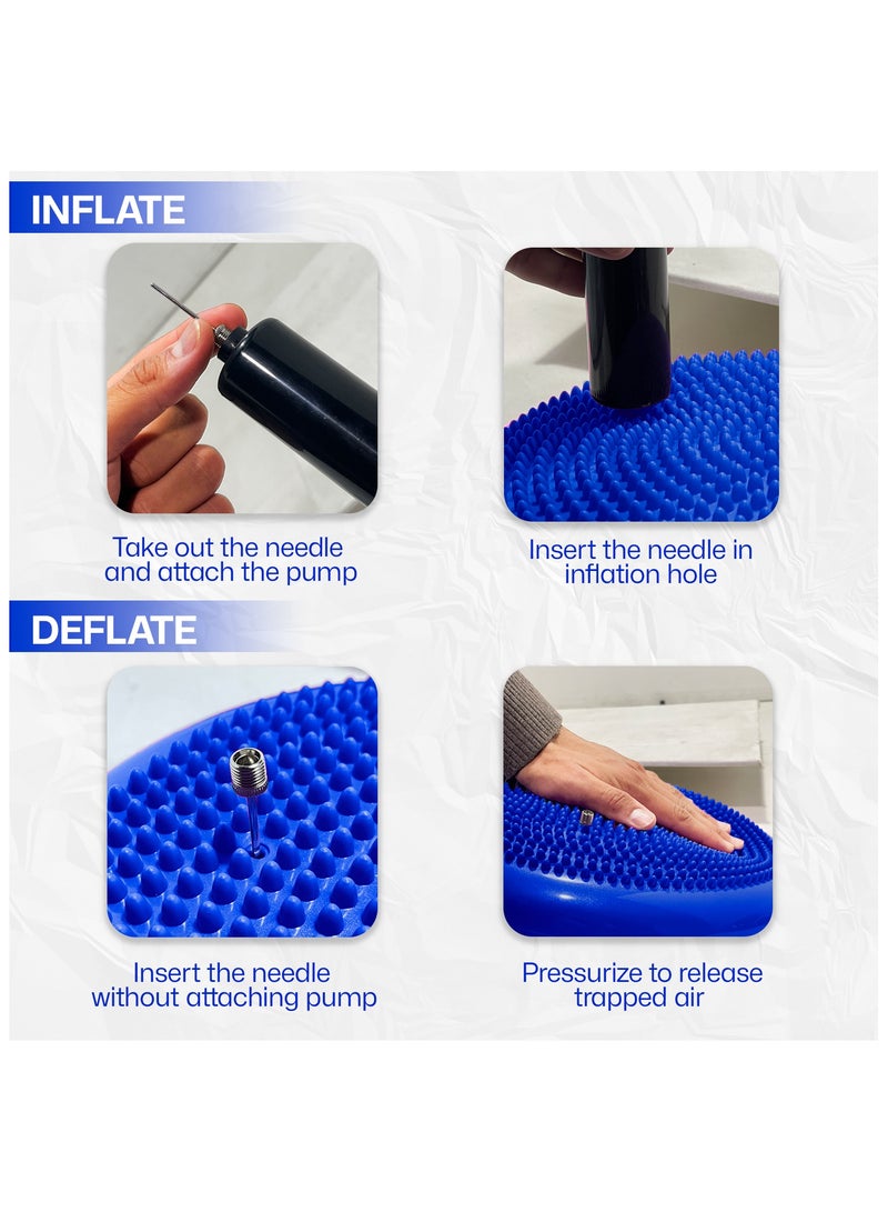 Allure Sphere Sphere Wobble Cushion - Non Slip Inflatable Balance Disc Anti-Burst Wiggle Seat - Balance Cushion With Pump For Physio, Flexible Seating - Improve Posture & Fitness - Adults & Children - Image 5