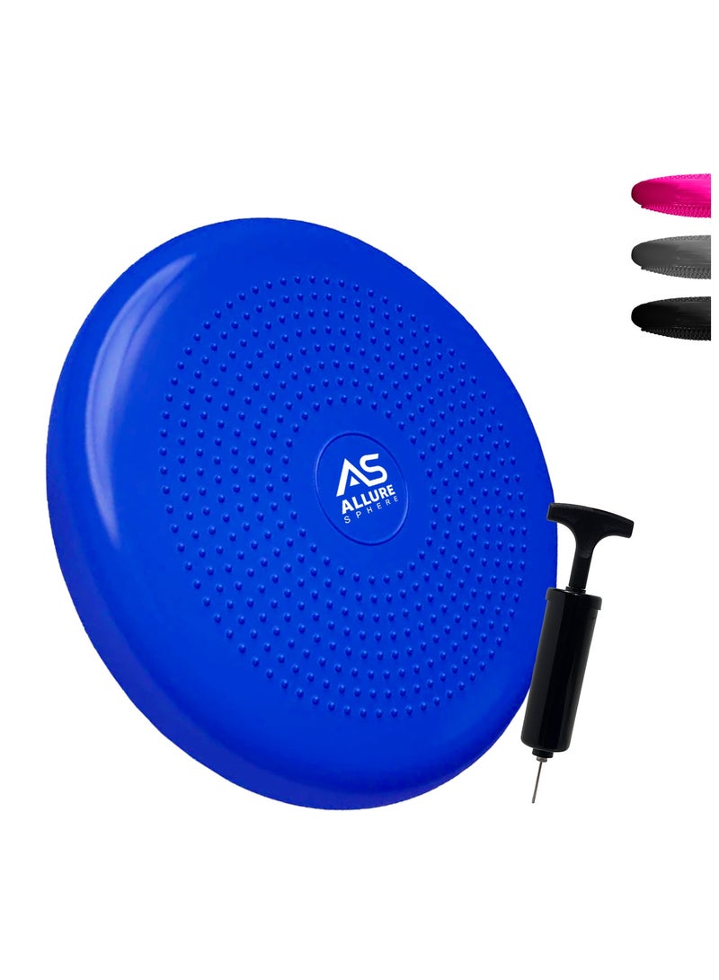 Allure Sphere Sphere Wobble Cushion - Non Slip Inflatable Balance Disc Anti-Burst Wiggle Seat - Balance Cushion With Pump For Physio, Flexible Seating - Improve Posture & Fitness - Adults & Children - Image 1
