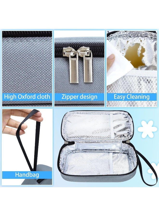 ISUSSER Breastmilk Cooler Bag with Ice Pack, Portable Insulated Breast Milk Storage Cooler Bag, Small Stylish Breastmilk Storage Bag Cooler with Wrist Strap (Grey) - Image 3