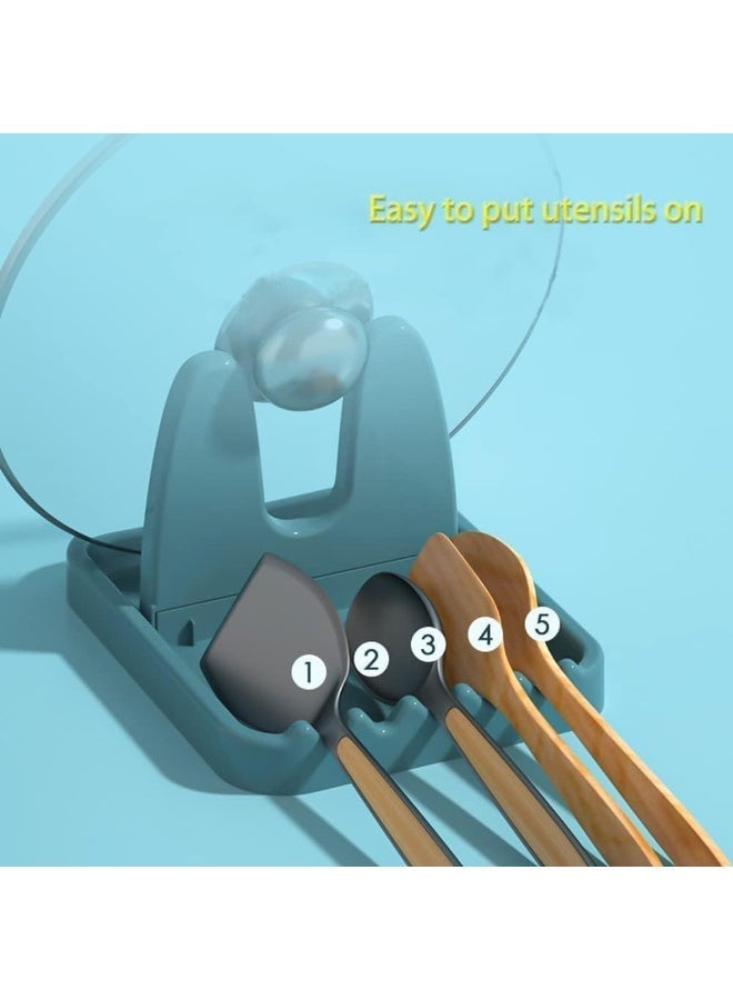 CLENEA 2-Pack Spoon Rests with Drip Pad – Heat-Resistant Non-Slip Kitchen Utensil Holder for Counter and Stove, Ideal for Spoons, Spatula, Chopsticks, Pot Lid - Image 2