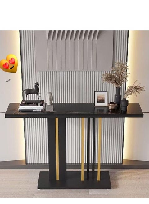 Original Marble Console Table, Modern Console Table with Metal Base, Narrow Long Entryway Sofa Table, Metal Iron, Rectangular Entryway Table for Living Room, Hallway, Foyer, Office