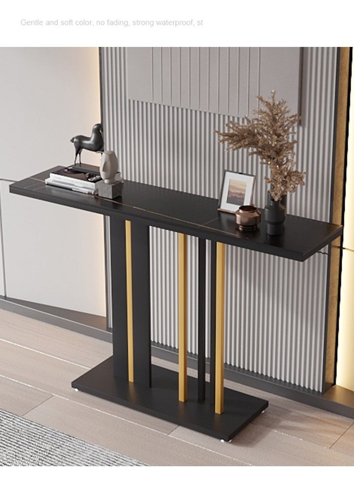 Original Marble Console Table, Modern Console Table with Metal Base, Narrow Long Entryway Sofa Table, Metal Iron, Rectangular Entryway Table for Living Room, Hallway, Foyer, Office