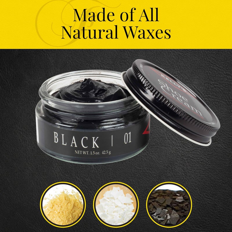 KELLYS Kelly's Black Shoe Polish 1.5 oz - Professional Leather Shoe Cream - Image 3