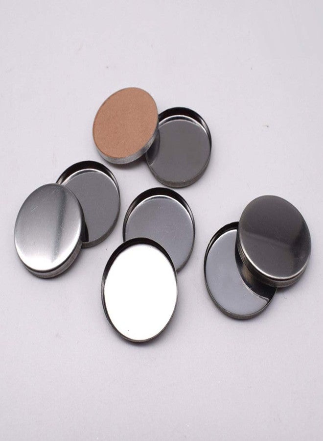 Lasenersm 50-Piece Empty Round Metal Tin Palette Pans, 26mm Diameter, 3.5mm Height, Silver Tone, Minimalistic Style, Cosmetic Eyeshadow Pans for Magnetic Makeup Palette - Image 4