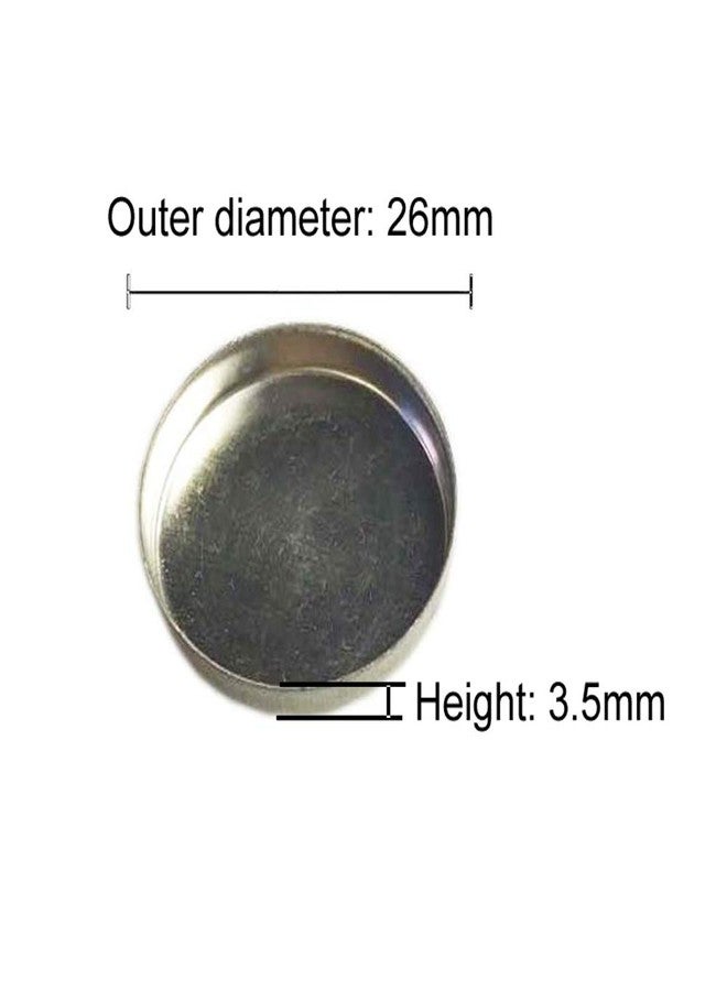 Lasenersm 50-Piece Empty Round Metal Tin Palette Pans, 26mm Diameter, 3.5mm Height, Silver Tone, Minimalistic Style, Cosmetic Eyeshadow Pans for Magnetic Makeup Palette - Image 3