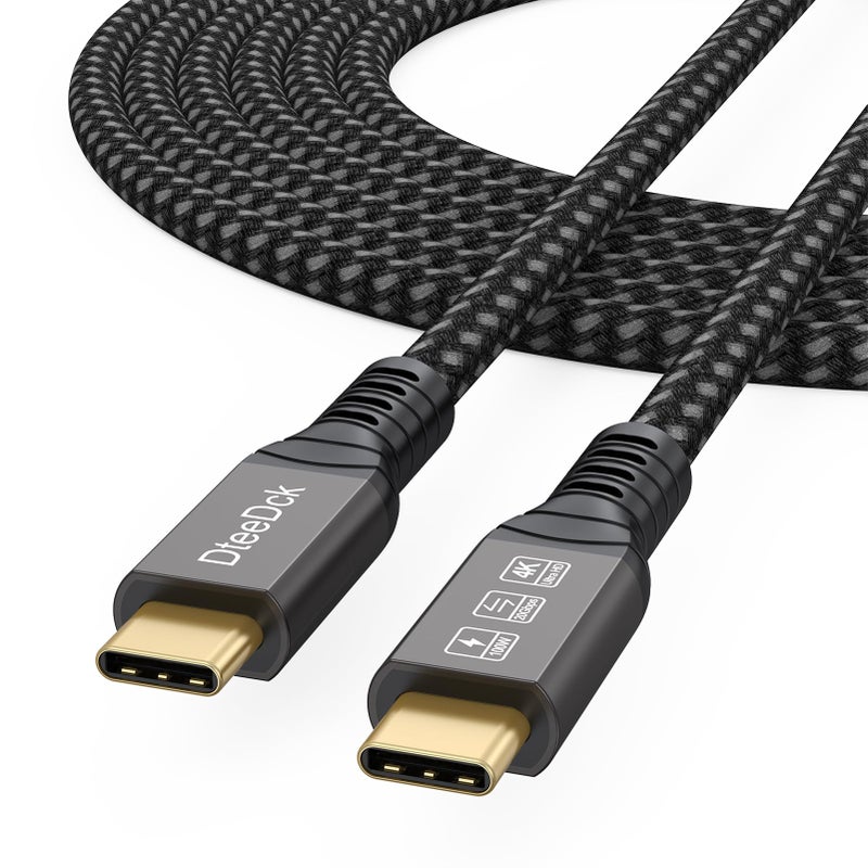 DteeDck USB C 3.2 Gen 2 Cable 10ft, 4K@60Hz/ 20Gbps/ 100W Type C Video Display Monitor Cord, USBC High Speed Data Transfer/Fast Charging for Monitor HDTV Laptop Docking Station and More - Image 1
