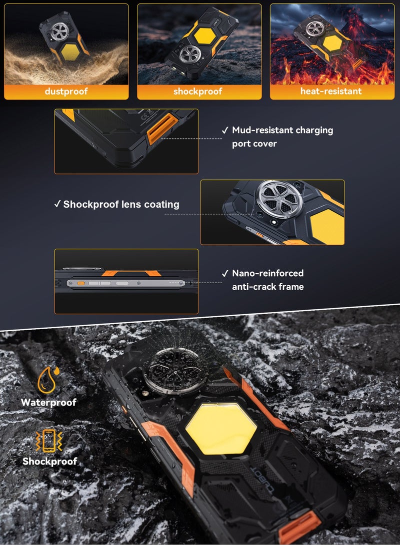 Cubot KingKong Power 5 Rugged Smartphone 4G 6GB RAM+128GB ROM 6.88 Inch Display Android 15 Smart Phone 64MP+16MP CamerA 15300mAh Battery/ NFC/Fingerprint & Face/ Dual SIM & LED Camping Light-Black - Image 4