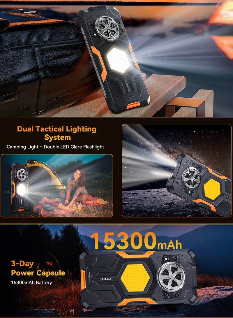 Cubot KingKong Power 5 Rugged Smartphone 4G 6GB RAM+128GB ROM 6.88 Inch Display Android 15 Smart Phone 64MP+16MP CamerA 15300mAh Battery/ NFC/Fingerprint & Face/ Dual SIM & LED Camping Light-Black - Image 2