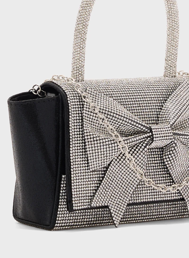 Ella Limited Edition Diamante Mini Satchel Bow Clutch Bag