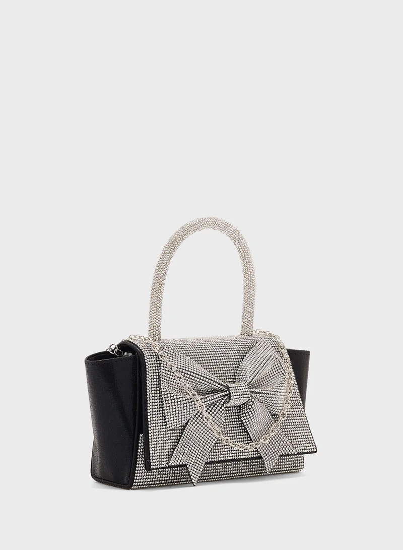 Ella Limited Edition Diamante Mini Satchel Bow Clutch Bag