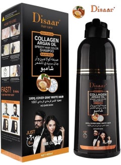 Hair Dye Shampoo with Collagen and Argan Oil to Cover Gray and White Hair with a Natural Black Color (10 in 1 Benefits) 400 ml from Disaar - pzsku/ZA6C06A4F15E51867BE44Z/45/_/1716228859/a2c15a12-00a6-44f5-8255-3512f2fdfc93