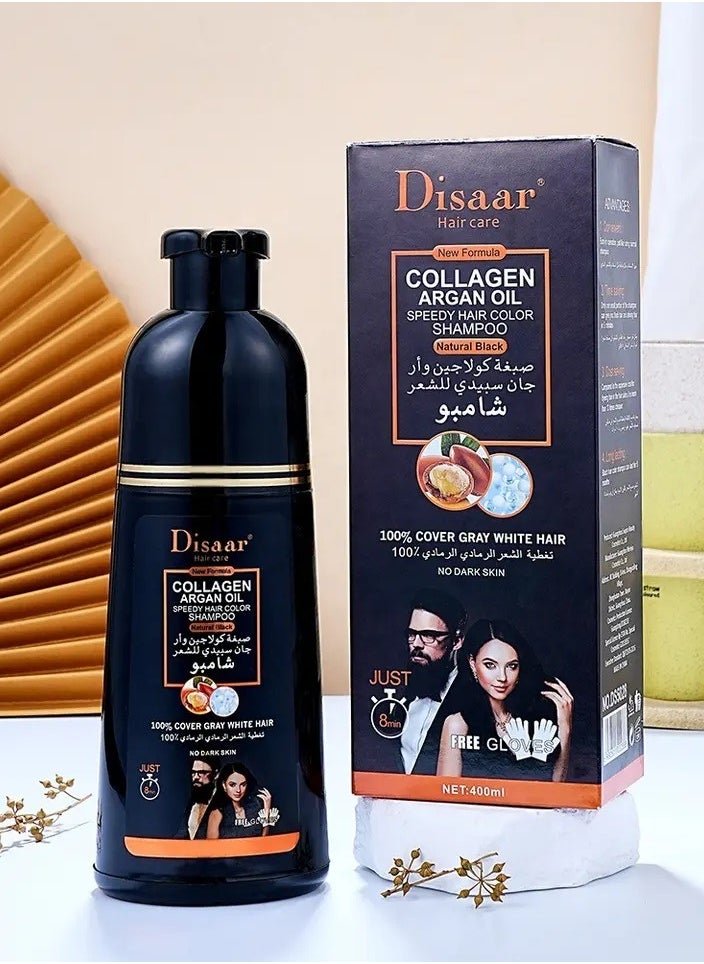 Hair Dye Shampoo with Collagen and Argan Oil to Cover Gray and White Hair with a Natural Black Color (10 in 1 Benefits) 400 ml from Disaar - pzsku/ZA6C06A4F15E51867BE44Z/45/_/1716228860/3a1cc252-2764-48f1-88cc-1bae36118413