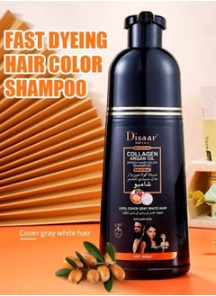 Hair Dye Shampoo with Collagen and Argan Oil to Cover Gray and White Hair with a Natural Black Color (10 in 1 Benefits) 400 ml from Disaar - pzsku/ZA6C06A4F15E51867BE44Z/45/_/1716228864/4aaab7c1-3530-4411-88ea-ca65f32071d0