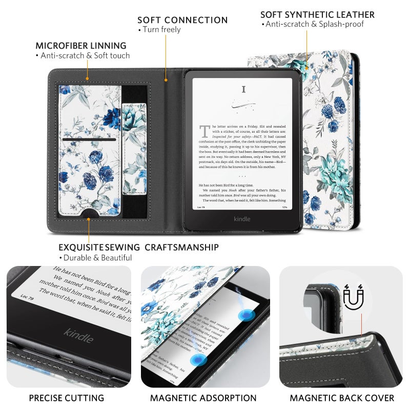 CoBak Stand Case for 7" Kindle Paperwhite 12th Gen 2024 and Kindle Colorsoft with Hand Strap - Compatible with iPhone MagSafe, for Samsung/Belkin/Anker Wireless Charging Pads, Durable, Auto Sleep Wake - Image 4