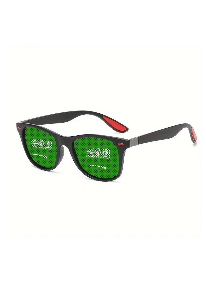 POLITE Saudi Arabia National Day Sunglasses with Green LED Display | Saudi Flag sunglass - Image 1