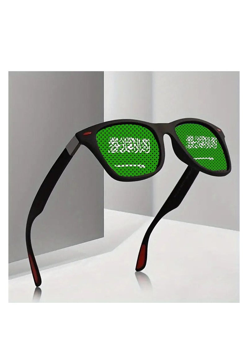 POLITE Saudi Arabia National Day Sunglasses with Green LED Display | Saudi Flag sunglass - Image 2