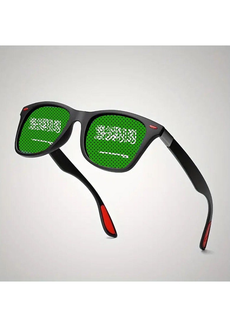 POLITE Saudi Arabia National Day Sunglasses with Green LED Display | Saudi Flag sunglass - Image 3