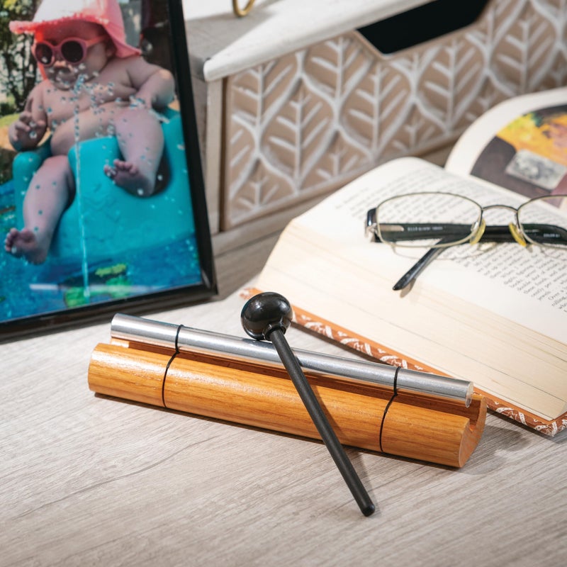 Woodstock Chimes Woodstock Wind Chimes Zenergy Solo Hand Chime, Silver (7") Musically Tuned for Meditation, Yoga and Mindfulness, Bell Percussion Instrument For Teachers and Classrooms - Image 5