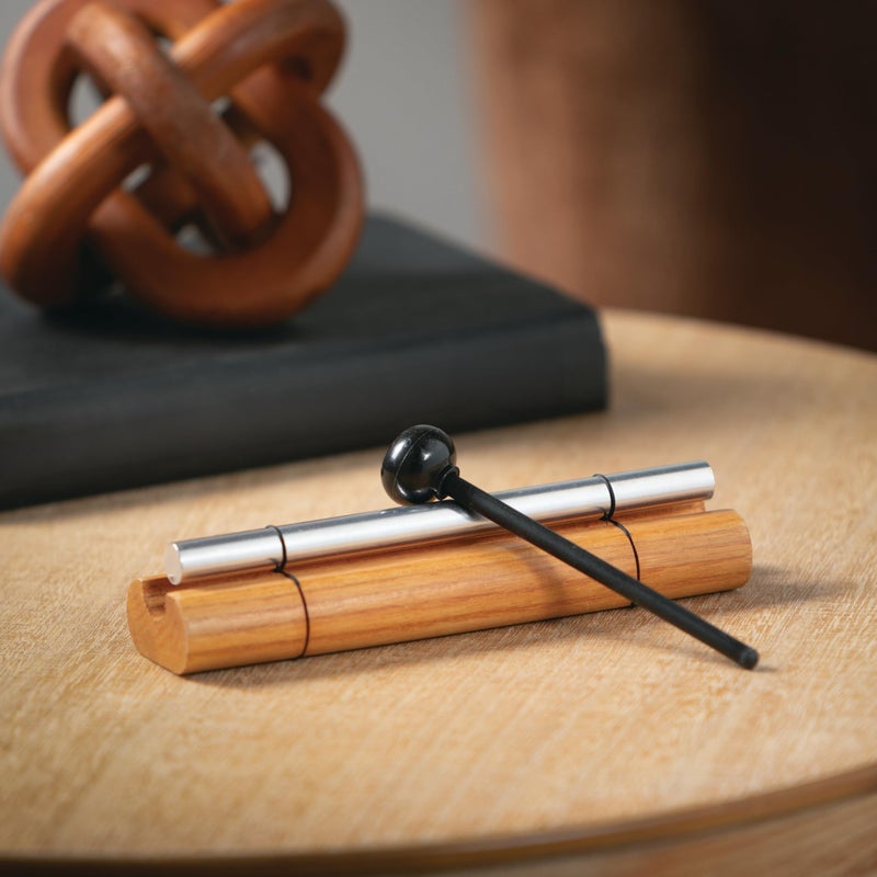 Woodstock Chimes Woodstock Wind Chimes Zenergy Solo Hand Chime, Silver (7") Musically Tuned for Meditation, Yoga and Mindfulness, Bell Percussion Instrument For Teachers and Classrooms - Image 4