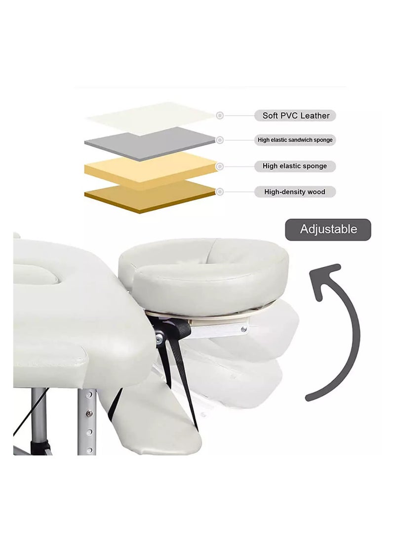 IOLITE Folding Beauty Bed 95cm length 19cmX74cm width Professional Portable Spa Massage Tables Foldable with Bag Salon Portable Massage Bed Foldable Massage Tables with Pillow SPA Bed   Stainless Steel Frame  SPA Salon Tattoo Massage Therapeutic Treatment Massage Adjustable Table  - Image 3