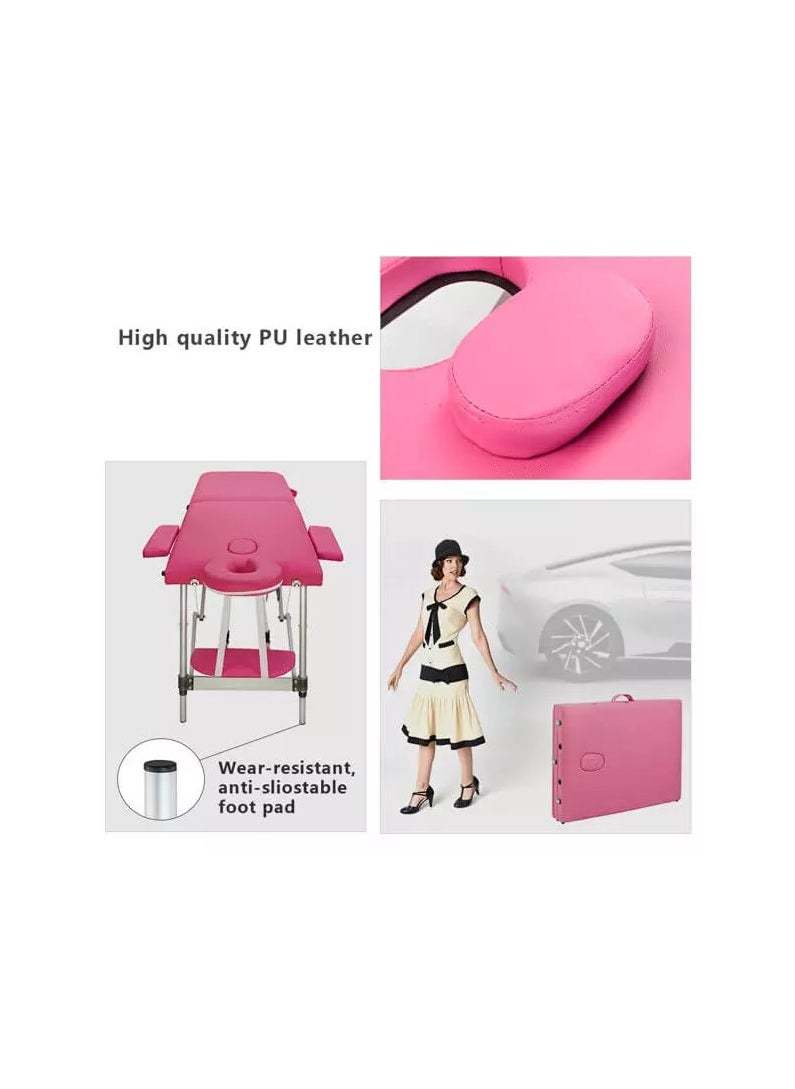 IOLITE Folding Beauty Bed 95cm length 19cmX74cm width Professional Portable Spa Massage Tables Foldable with Bag Salon Portable Massage Bed Foldable Massage Tables with Pillow SPA Bed   Stainless Steel Frame  SPA Salon Tattoo Massage Therapeutic Treatment Massage Adjustable Table  - Image 5