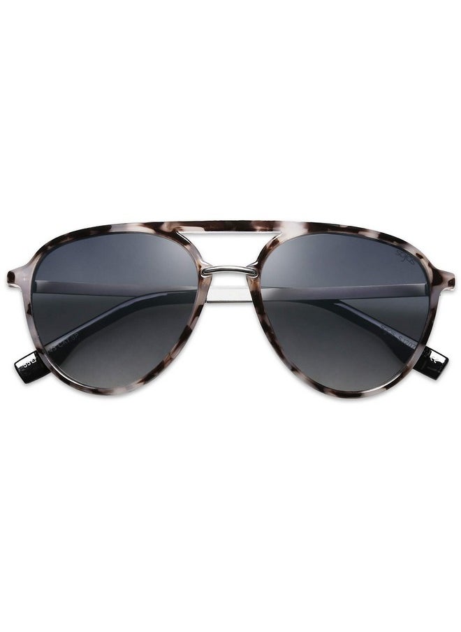 Sojos Retro Aviator Polarized Sunglasses For Women Men Double Bridge Ladies Shades Sj2078 With Grey Tortoise Frame Gradient Light Blue Lens  - Image 2