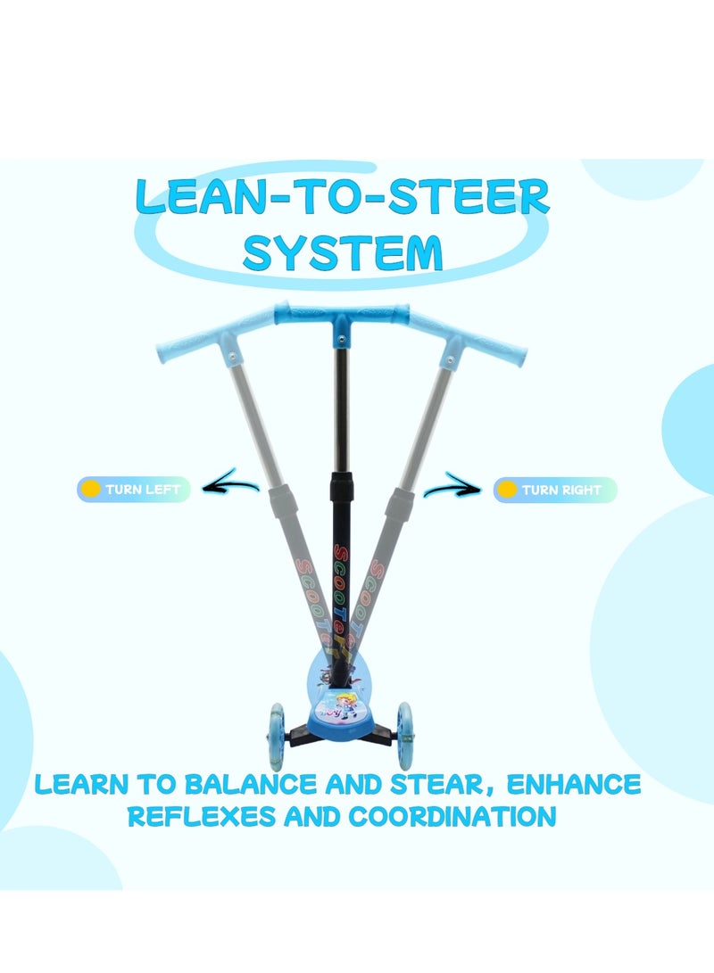 إيزي فيتشور سكوتر EASY FUTURE القابل للطي للأطفال بمقبض قابل لتعديل الارتفاع، وعجلات LED PU ومكابح خلفية - مثالي للأعمار من 3 إلى 8 سنوات - Image 4