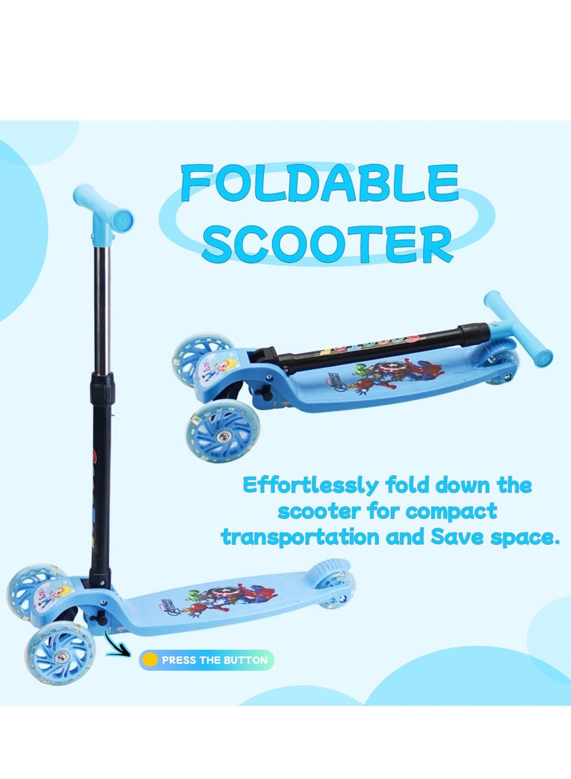 إيزي فيتشور سكوتر EASY FUTURE القابل للطي للأطفال بمقبض قابل لتعديل الارتفاع، وعجلات LED PU ومكابح خلفية - مثالي للأعمار من 3 إلى 8 سنوات - Image 2
