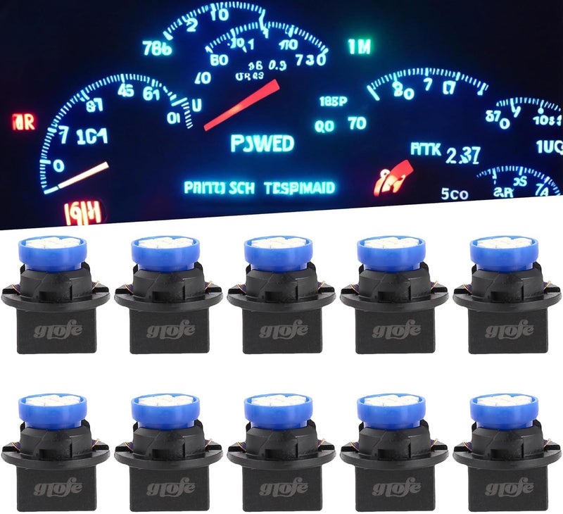 GLOFE Ice Blue T10 194 168 LED Instrument Panel Gauge Cluster Dashboard Lights Bulbs - 10Pcs Set - Image 1