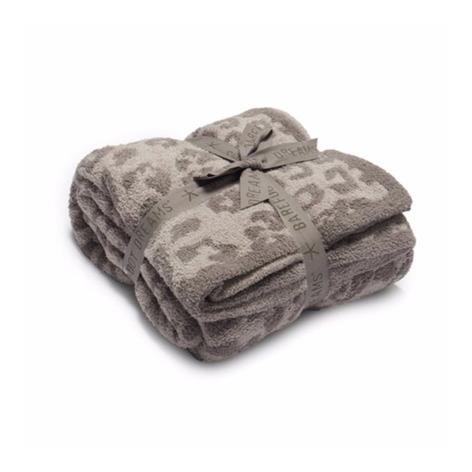 COZYCHIC BAREFOOT IN THE WILD GRAY ONE SIZELEOPARDLINENWARM GRAYCOZYCHIC BITW ADULT THROW LEOPARD