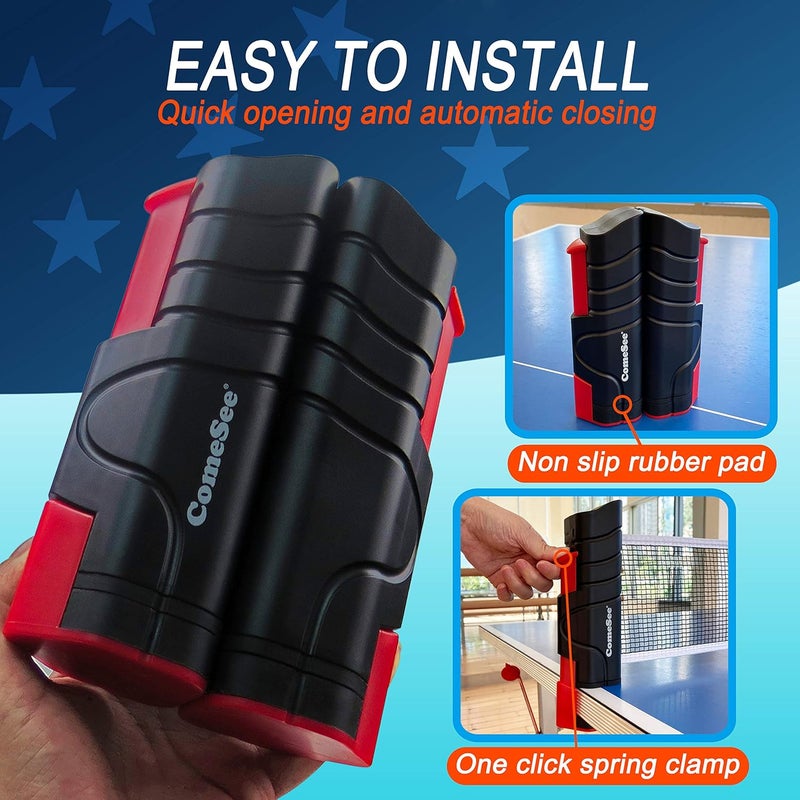 Comesee Retractable Ping Pong Net for Any Table, Table Tennis Nets and Posts Equipment for Replacement - Image 4