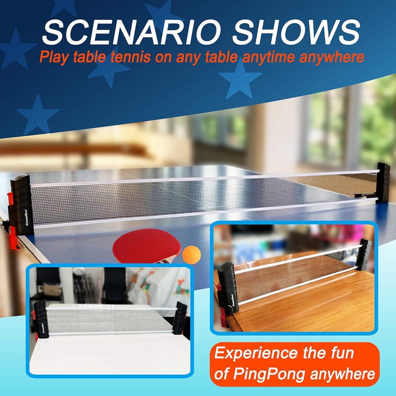 Comesee Retractable Ping Pong Net for Any Table, Table Tennis Nets and Posts Equipment for Replacement - Image 5