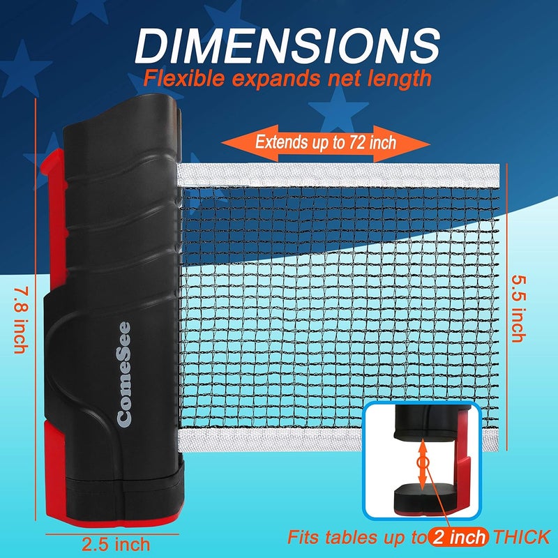 Comesee Retractable Ping Pong Net for Any Table, Table Tennis Nets and Posts Equipment for Replacement - Image 3