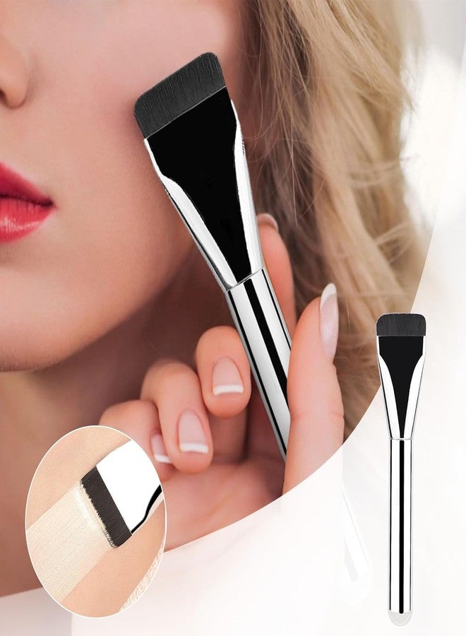 Much Hotter 2pcs Flat Foundation Brush for Liquid Makeup, Ultra Thin Flat Head Foundation Brush Soft Dense Flat Makeup Brush Beauty Brushes for Face Makeup Cosmetic Application,Premium Flat Brush Makeup - Image 3
