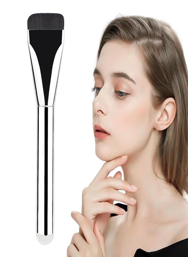 Much Hotter 2pcs Flat Foundation Brush for Liquid Makeup, Ultra Thin Flat Head Foundation Brush Soft Dense Flat Makeup Brush Beauty Brushes for Face Makeup Cosmetic Application,Premium Flat Brush Makeup - Image 2