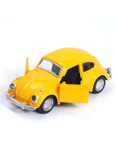 Model car 1:32 Classic Beetle Car Model, Alloy Model Car Toy, Vintage Mini Car Model ( 12X4.5X4.5cm, Yellow)  - Image 1