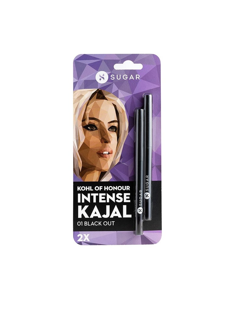 SUGAR Cosmetics Kohl of Honour Intense Matte Kajal Lasts 12 Hours Transferproof and Smudgeproof  Paraben Free 0.25 gm 01 Blister Duo - Image 1