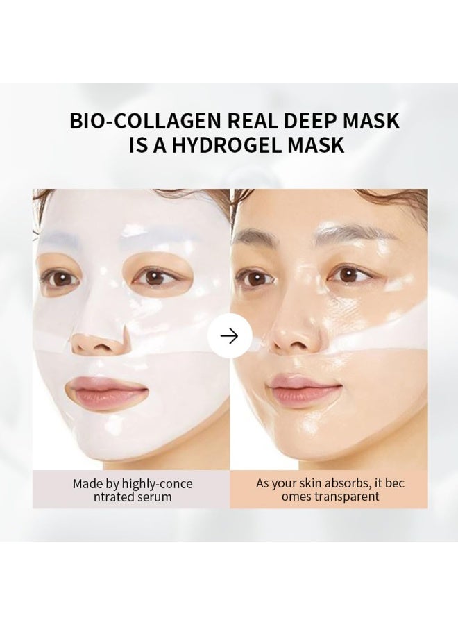 KOEC 4PCS Deep Collagen Anti Wrinkle Lifting Mask Bio Collagen Hydrating Firming Overnight Hydrogel Mask Instant Brightening Firming Anti Aging Face Sheet Masks Moisturizing Face Mask Korean Skin Care Facial Hydrogel Sheet Masks - Image 3