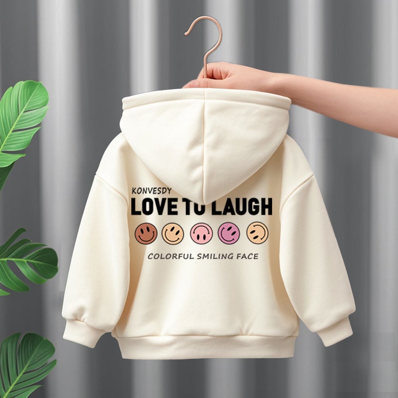 Explosions Pure Cotton Fleece-Lined Thickened Hooded Sweat Korean Style Children'S Boys And Girls Comfortable Top - Image 3