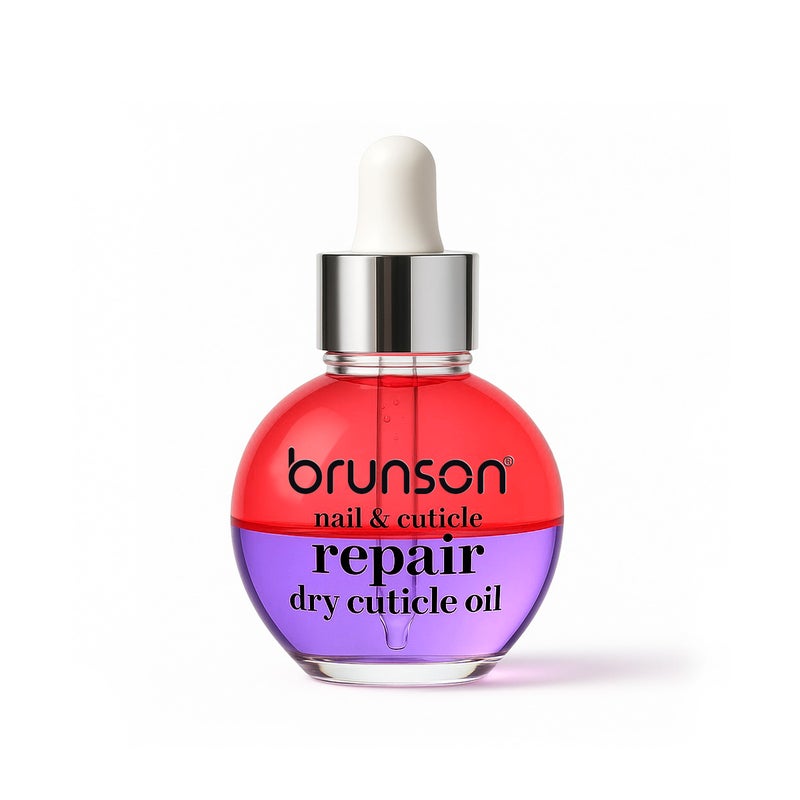 Brunson Nail and Cuticle Repair Oil 30ml Double Layer Hydrating and Nourishing Cuticle Oil with Vitamin E Salon Quality Cuticle Oil for Dry Brittle Nails and Nail Growth Quick Absorbing and Non Greasy - Image 1