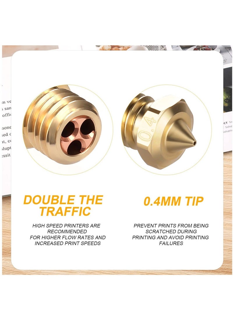 Captaintech 3D Printer Nozzles Extruder Nozzles for V5 V6 0.4mm for 1.75mm Filament Printer High FlowContains 5pcs Copper Nozzle with 2pcs Steel Needle Packed Storage Box 3D Printer Parts - Image 4